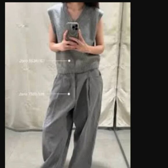 NWT ZARA SOFT KNIT VEST GRAY MARL - Picture 5 of 9